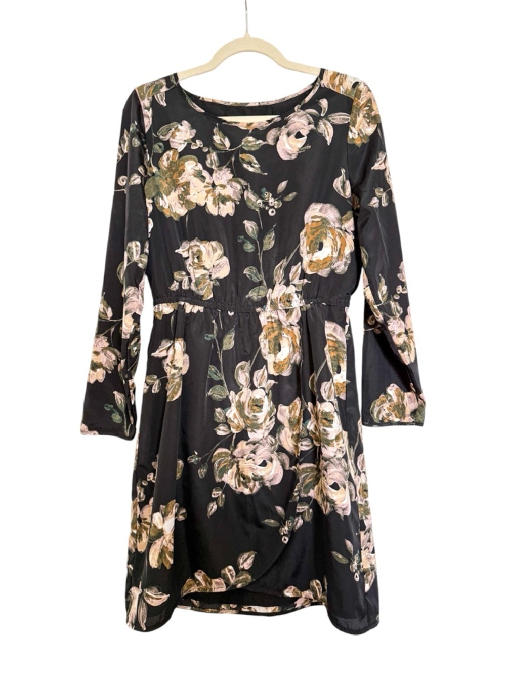 J. Crew Floral Tulip Hem Dress Mid Length Midi Dress 3/4 Sleeve